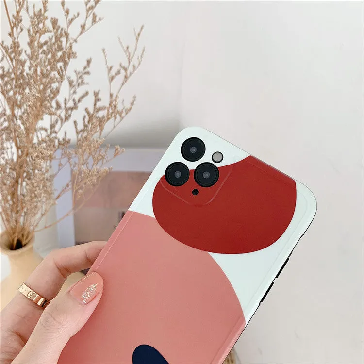 Graffiti silica gel back cover phone case for iPhone 11, Japanese Korean style, frame colour matching