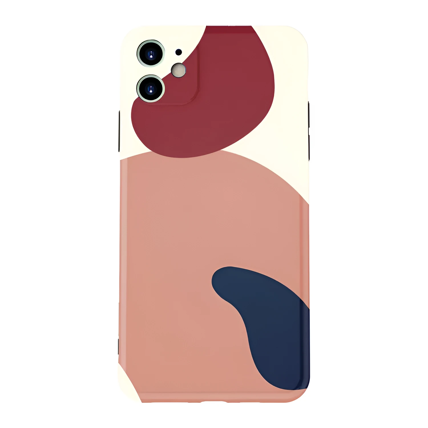 Graffiti silica gel back cover phone case for iPhone 11, Japanese Korean style, frame colour matching