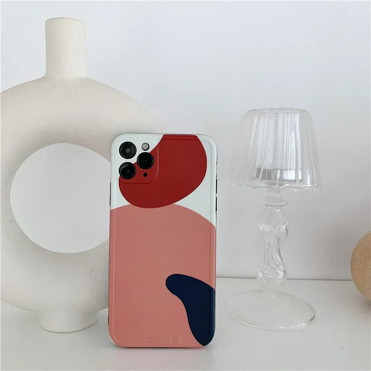 Graffiti silica gel back cover phone case for iPhone 11, Japanese Korean style, frame colour matching