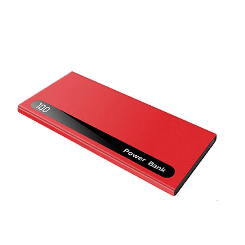 Ultra-thin 20000mAh digital display power bank in black with dual USB ports