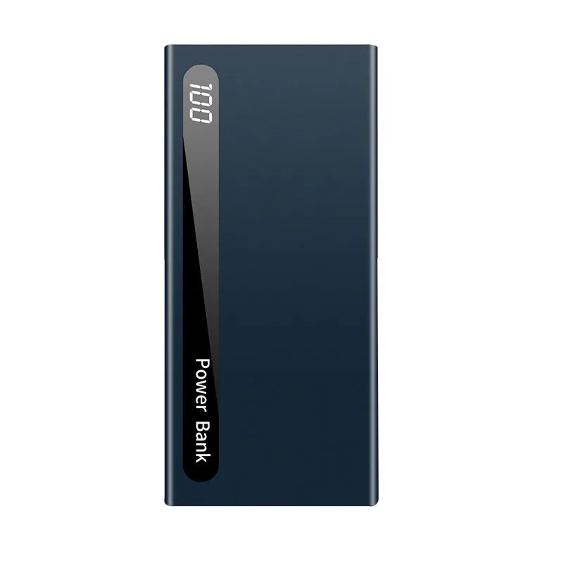 Ultra-thin 20000mAh digital display power bank in black with dual USB ports