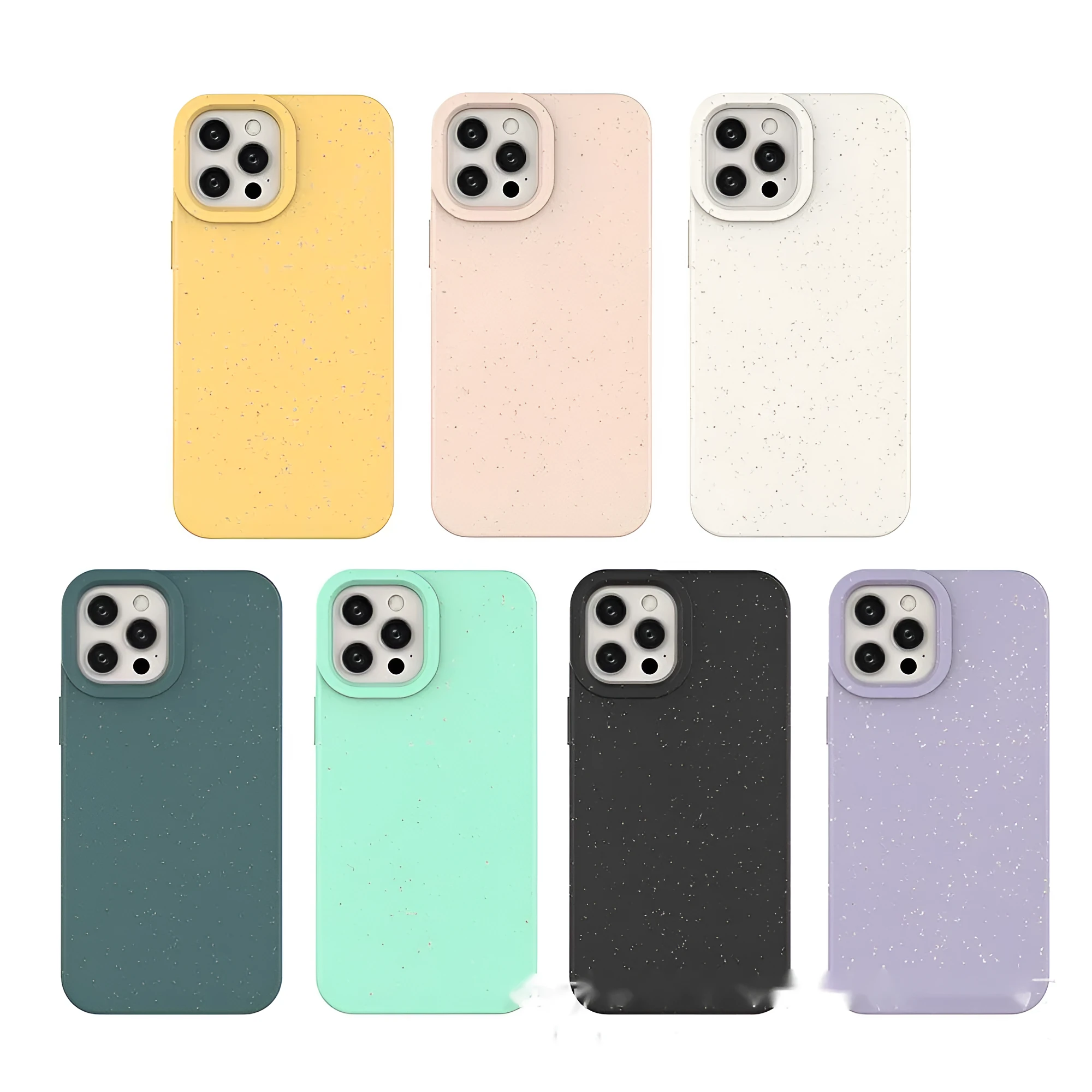Fully degradable wheat straw PLA phone case for iPhone in black, showing slim back cover design