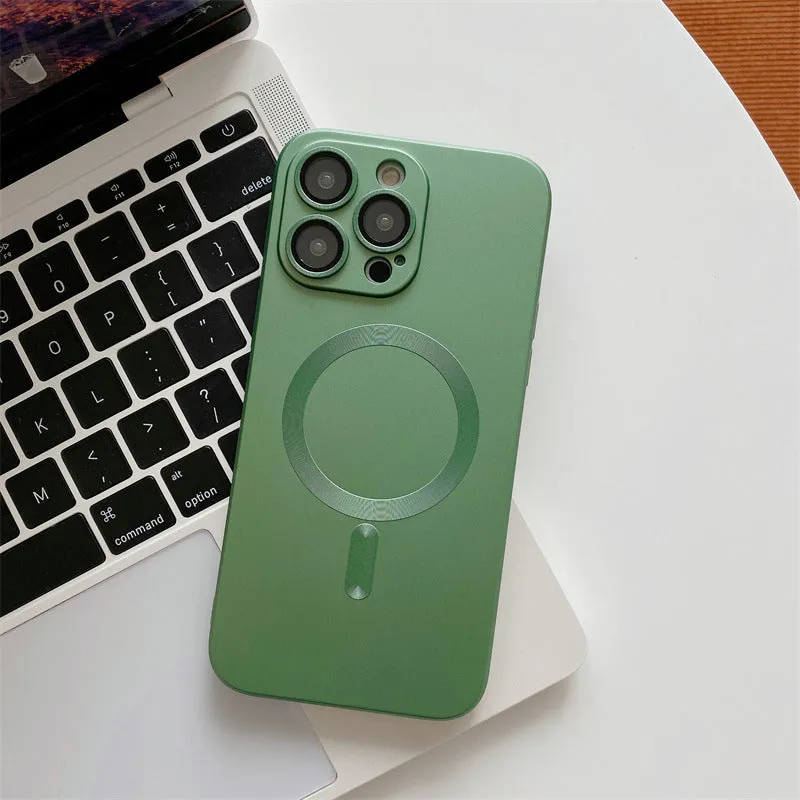 Aluminium alloy frame magnetic phone case for iPhone with PC back panel in multiple colour options