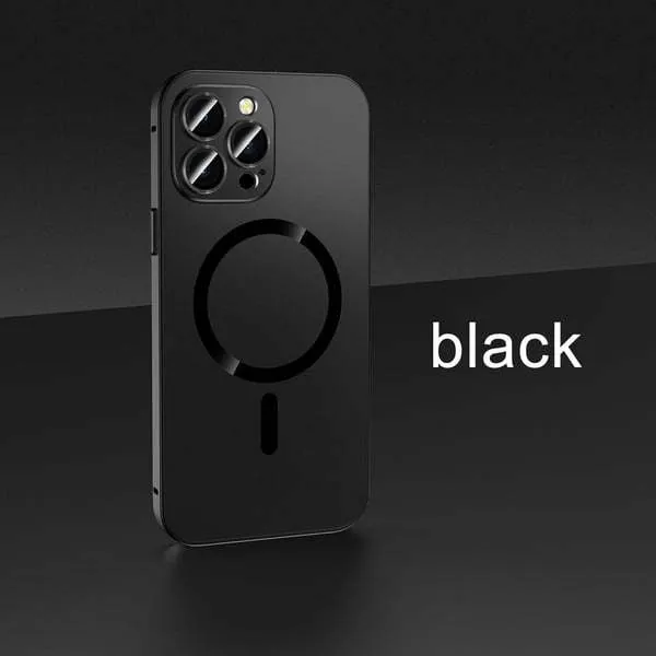 Aluminium alloy frame magnetic phone case for iPhone with PC back panel in multiple colour options
