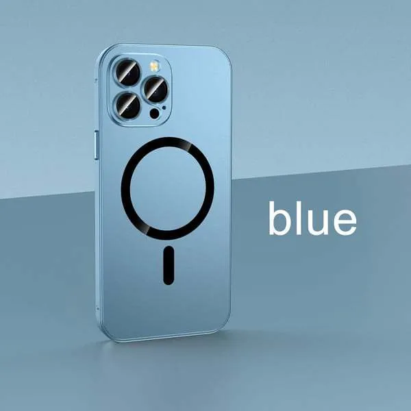 Aluminium alloy frame magnetic phone case for iPhone with PC back panel in multiple colour options