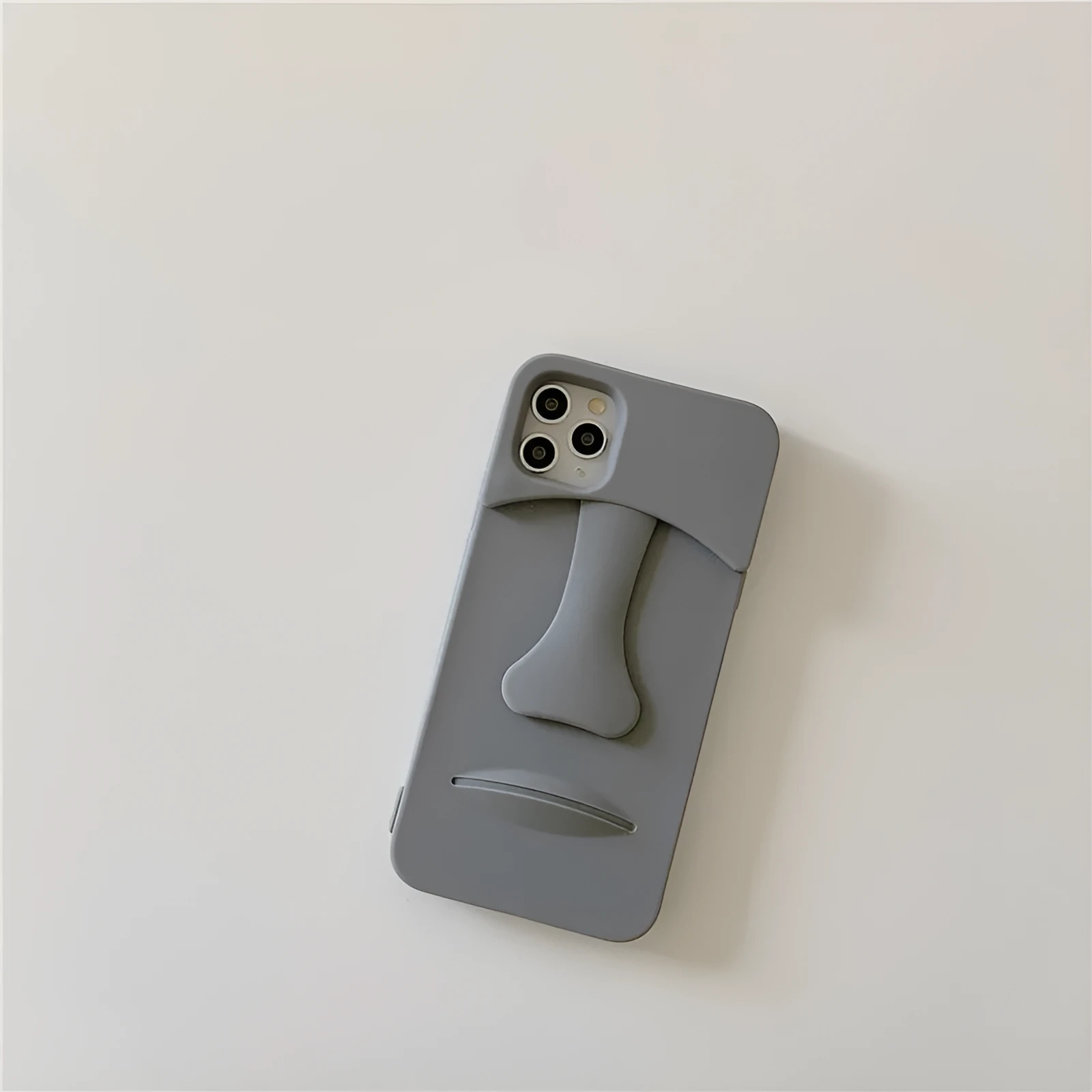 Soft rubber cartoon stone mobile phone case in Grey, compatible with Apple iPhone models, model 3127