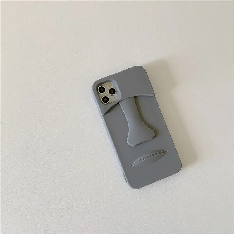 Soft rubber cartoon stone mobile phone case in Grey, compatible with Apple iPhone models, model 3127