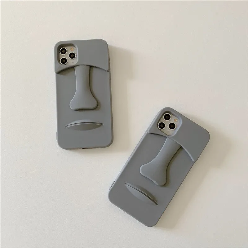 Soft rubber cartoon stone mobile phone case in Grey, compatible with Apple iPhone models, model 3127