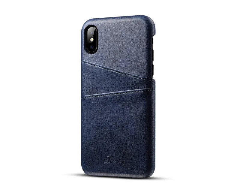 Leather business phone case compatible with Apple iPhone X to 11 series, black colour, back cover style