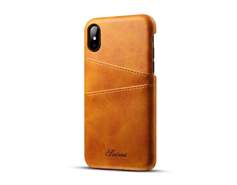 Leather business phone case compatible with Apple iPhone X to 11 series, black colour, back cover style
