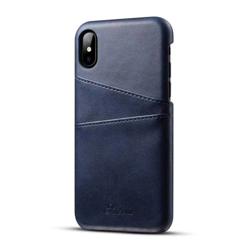 Leather business phone case compatible with Apple iPhone X to 11 series, black colour, back cover style