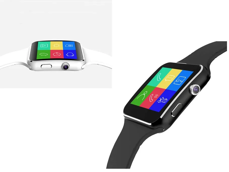 Black smart watch with 1.54-inch touch screen and silicone strap on a wrist.