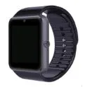 Black smart watch with 1.54-inch touch screen and silicone strap on a wrist.