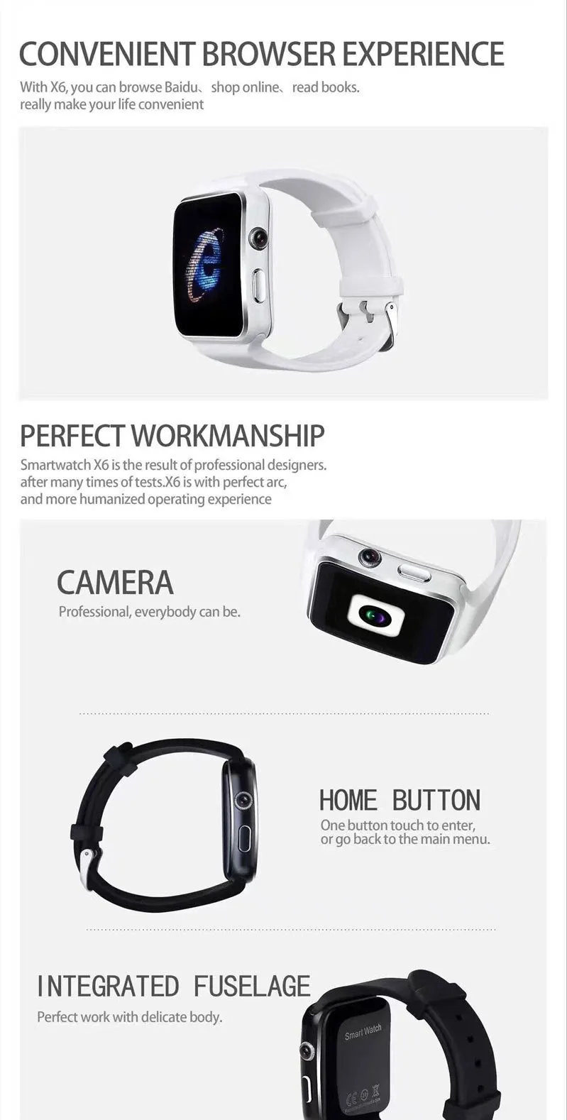 Black smart watch with 1.54-inch touch screen and silicone strap on a wrist.