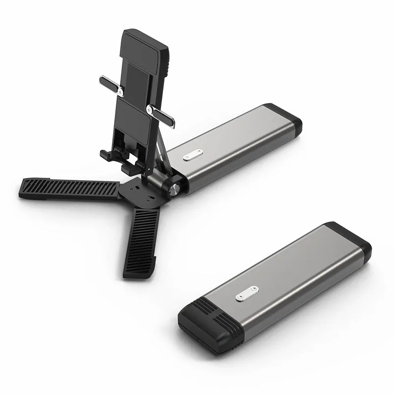 Desktop mobile phone holder in white lazy bracket design for hands-free tablet and phone viewing on a desk