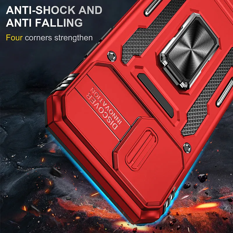 Bracket magnetic suction phone case for iPhone 14 Pro Max, TPU+PC, navy colour