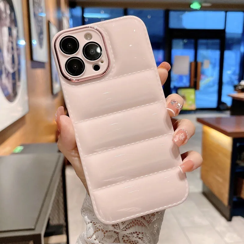 Creative Air Cushion Anti-fall solid colour TPU phone case for iPhone, available in mint green
