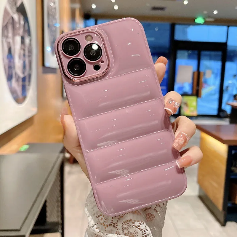 Creative Air Cushion Anti-fall solid colour TPU phone case for iPhone, available in mint green