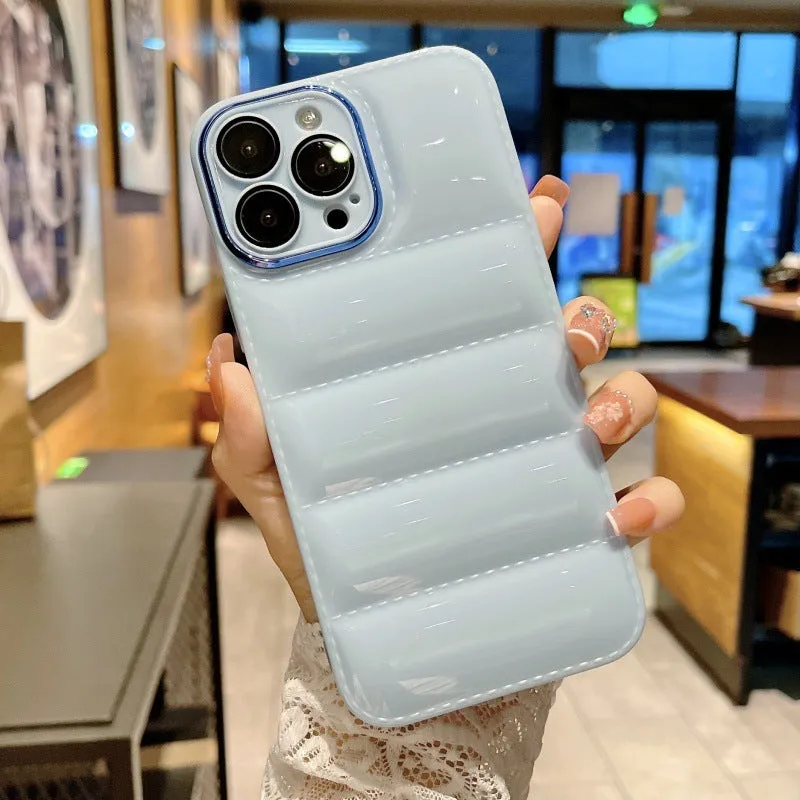 Creative Air Cushion Anti-fall solid colour TPU phone case for iPhone, available in mint green