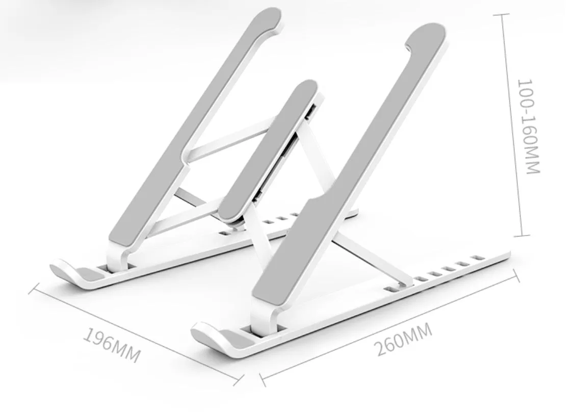 P1 laptop stand in charm black, foldable and adjustable, made from ABS and silicone with 40 kg capacity