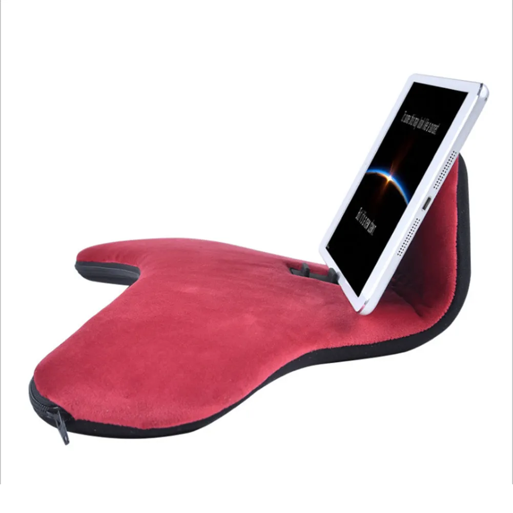 Reading pillow with lazy bracket and phone clip in flannel, modern simple style, available in five colours
