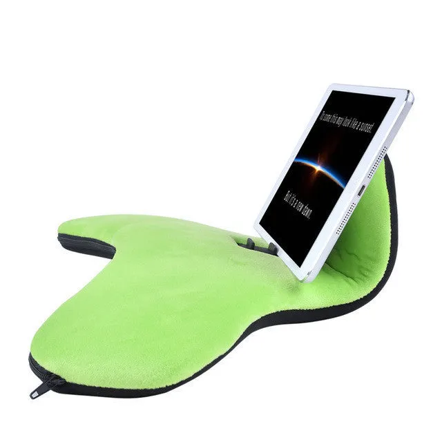 Reading pillow with lazy bracket and phone clip in flannel, modern simple style, available in five colours