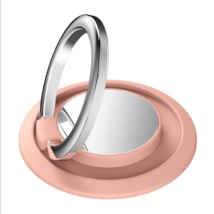 Universal finger ring magnetic car phone holder in black for mobile phone desktop and car use