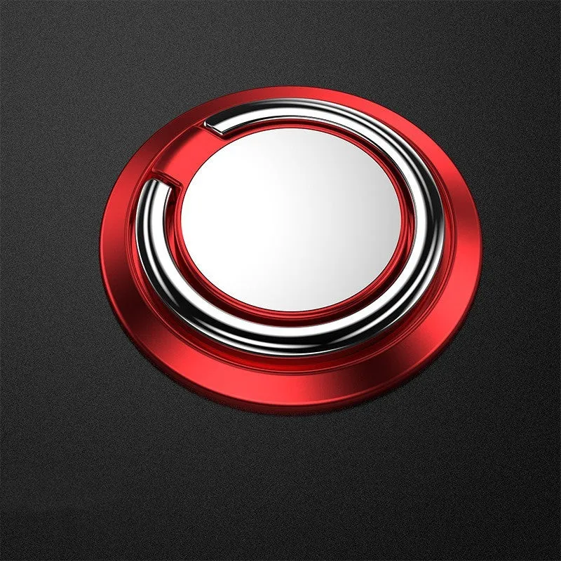 Universal finger ring magnetic car phone holder in black for mobile phone desktop and car use