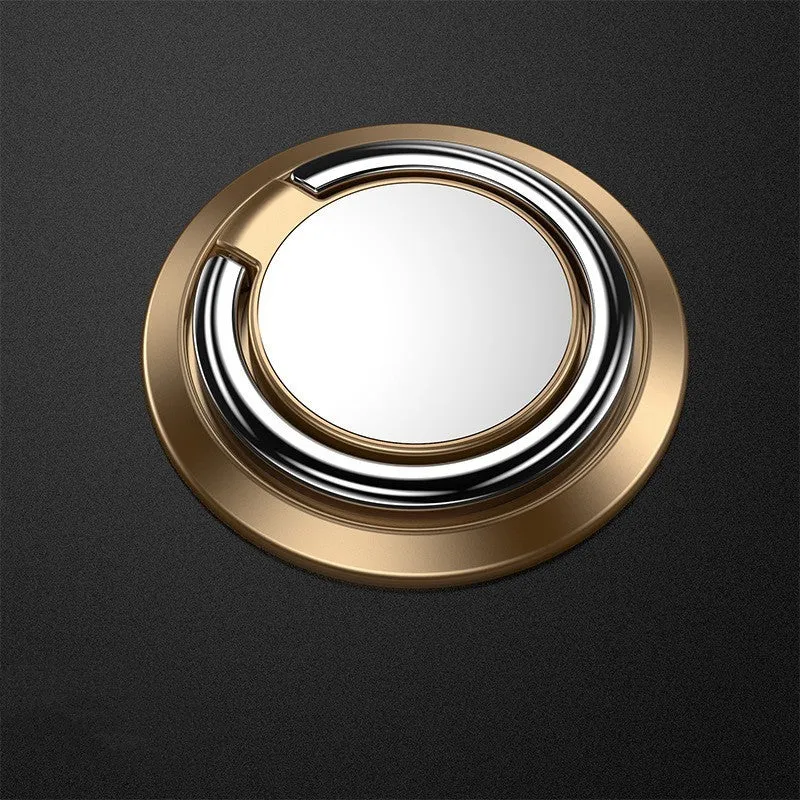 Universal finger ring magnetic car phone holder in black for mobile phone desktop and car use