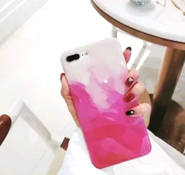 Customized marble phone case with colourful marble design and TPU material for iPhone models