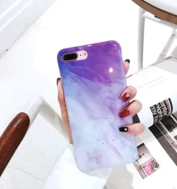 Customized marble phone case with colourful marble design and TPU material for iPhone models