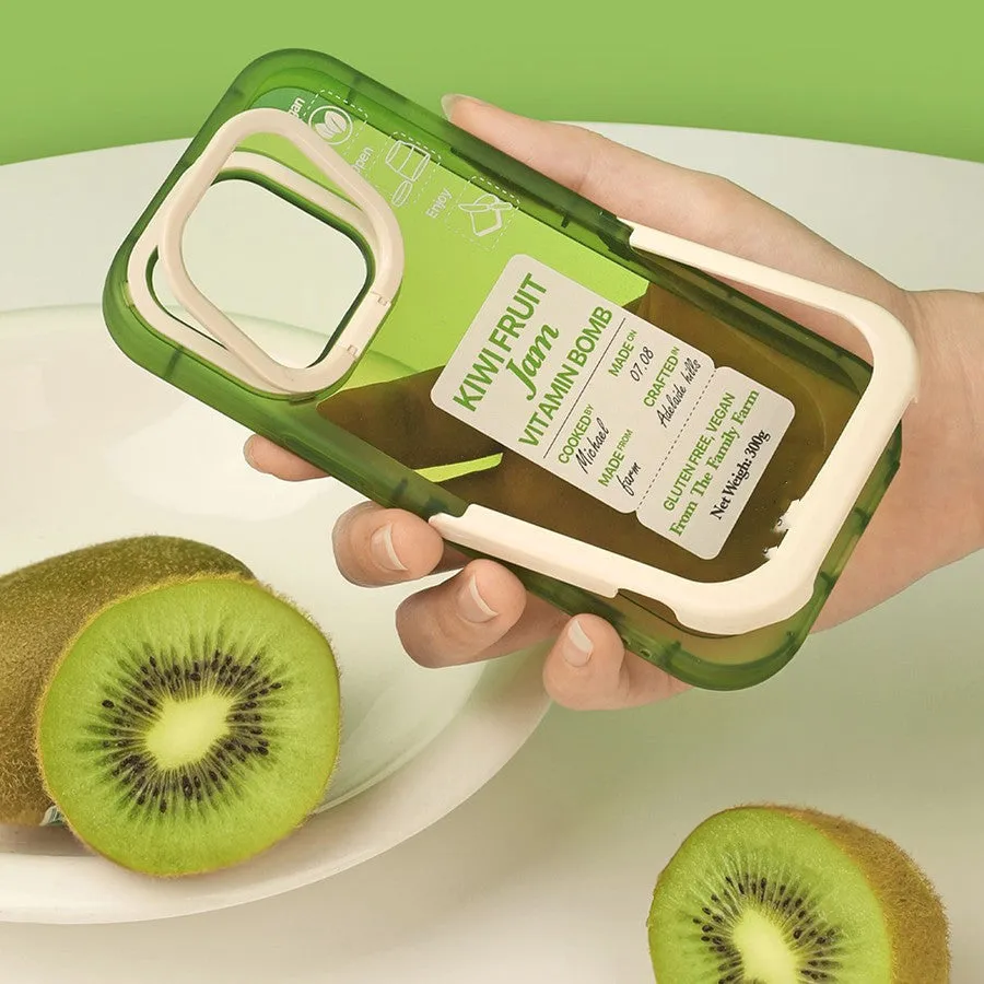Transparent green TPU mobile phone case with kickstand bracket for iPhone 13 Pro Max