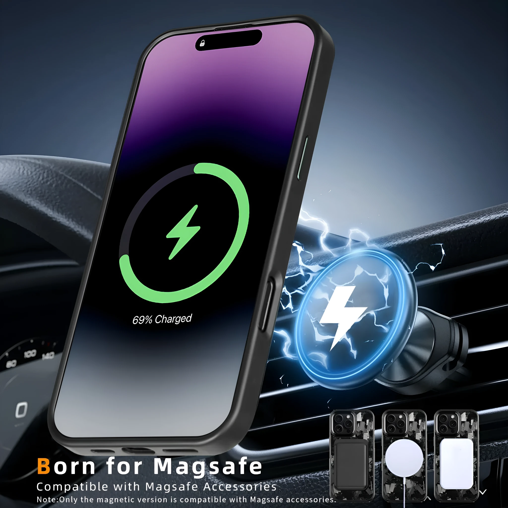 Carbon fibre forged pattern protective phone case in black, all-inclusive design for iPhone models