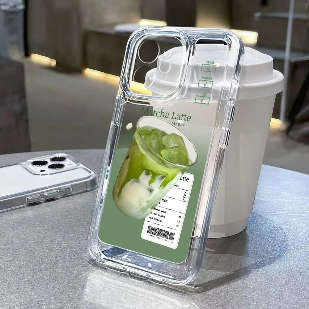 Transparent TPU phone case with Green Tea Latte finish for iPhone