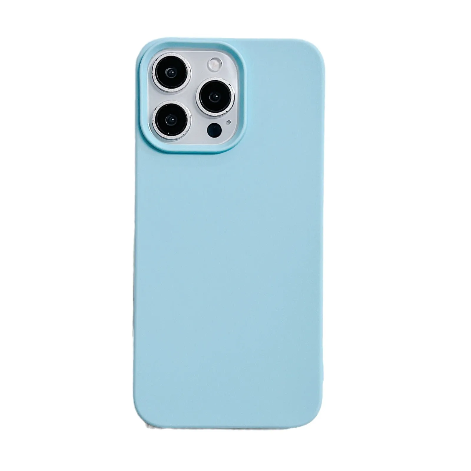 Solid colour matte TPU half pack phone case for iPhone, RW Black, fitting IP15 Pro Max