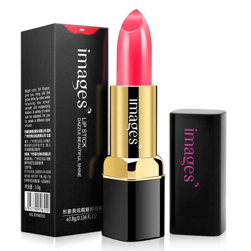 Moisturising lip gloss lipstick bullet in ten colours including red, pink, orange and purple.