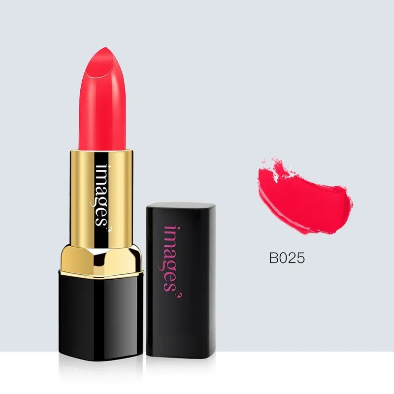 Moisturising lip gloss lipstick bullet in ten colours including red, pink, orange and purple.