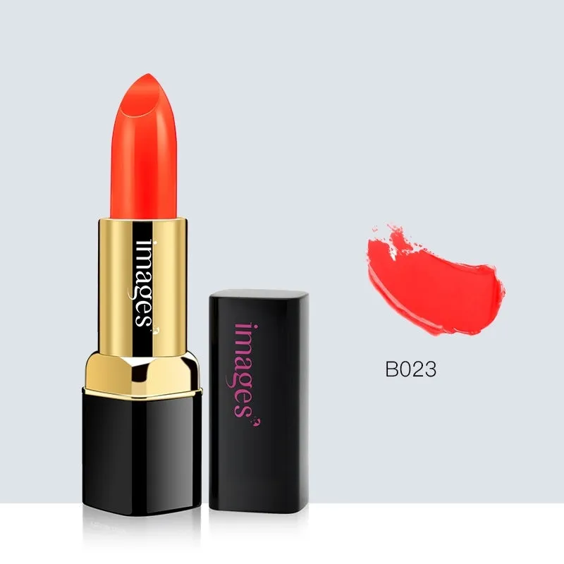 Moisturising lip gloss lipstick bullet in ten colours including red, pink, orange and purple.