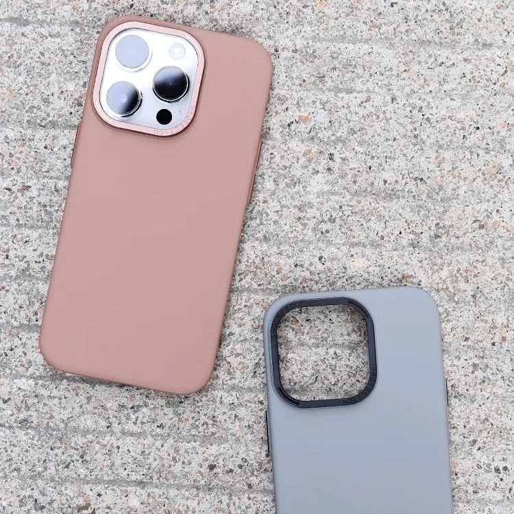 Frosted PC magnetic phone case for iPhone 15 Pro Max in silver gray with slim fit and anti-fingerprint finish