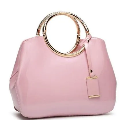 Plain polyester women's party handbag in black with card slot and zipper pocket.