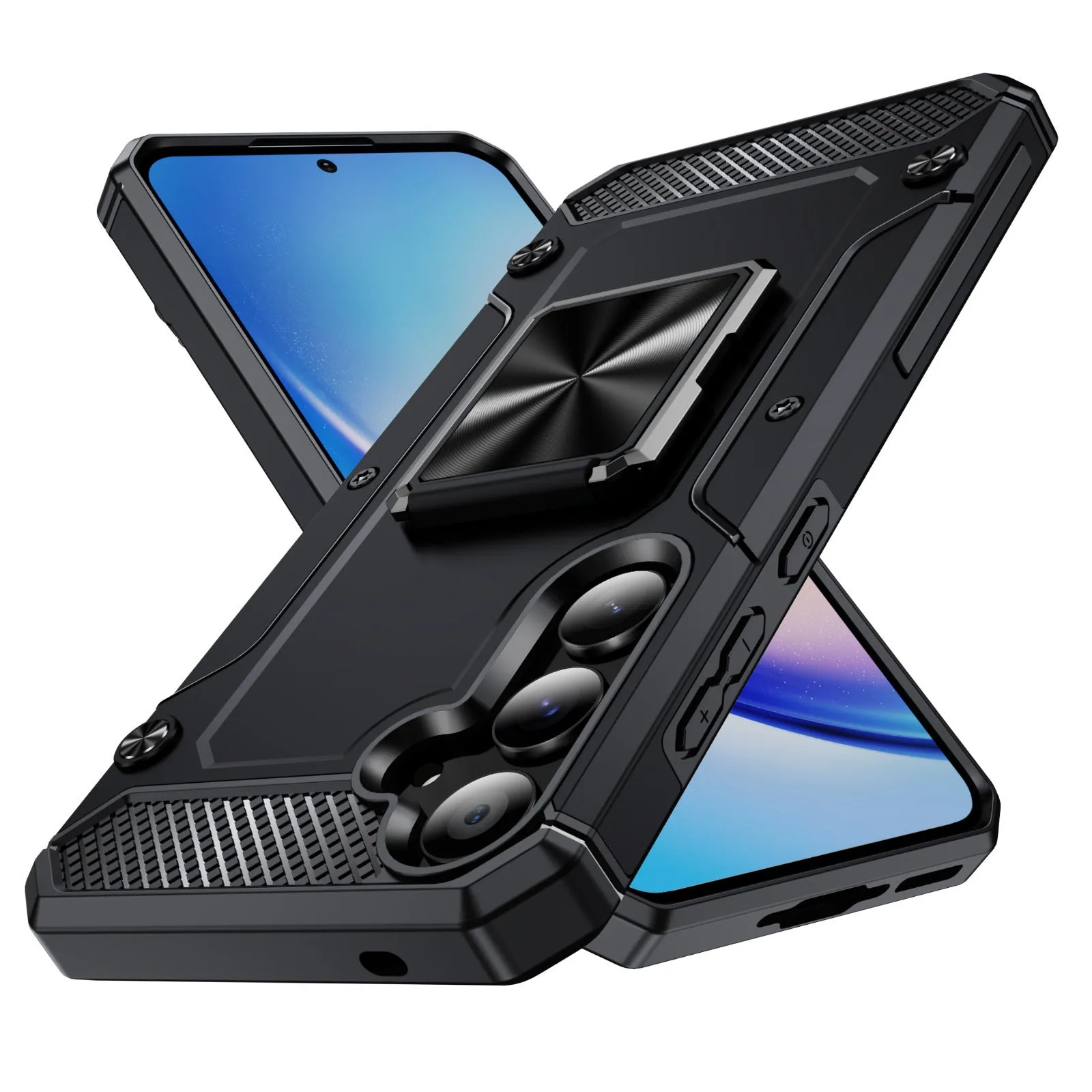 Anti drop magnetic rotating wristband phone case for Samsung A05S A15 A24 A25 A35 A55 in black