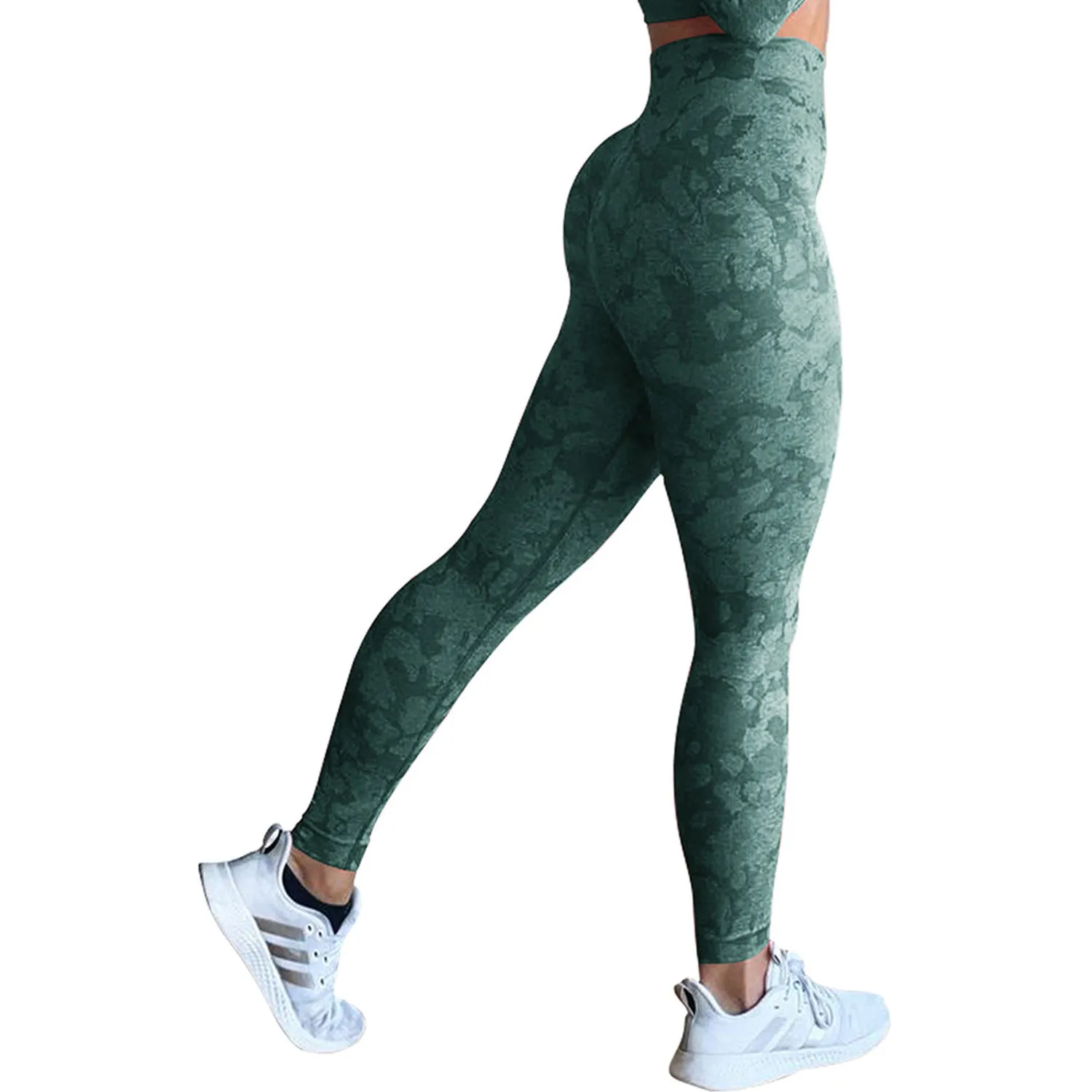 Women's booty enhancement leggings in a solid colour pattern for fitness and gym wear.
