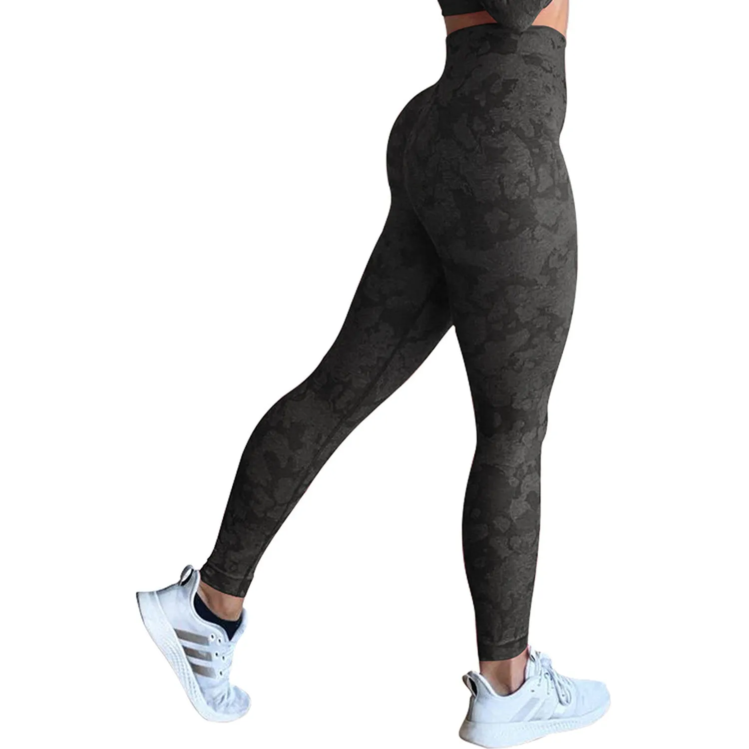 Women's booty enhancement leggings in a solid colour pattern for fitness and gym wear.