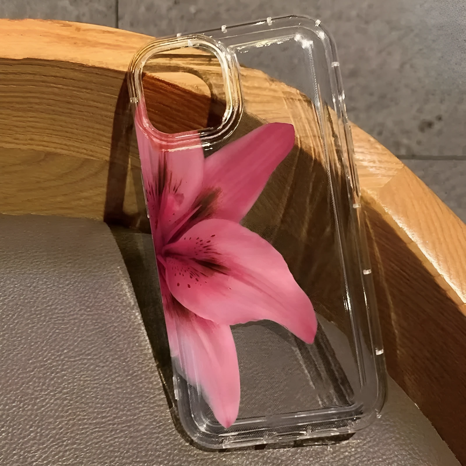 All-inclusive TPU phone case with lily flower print in multiple colours for iPhone shockproof protection