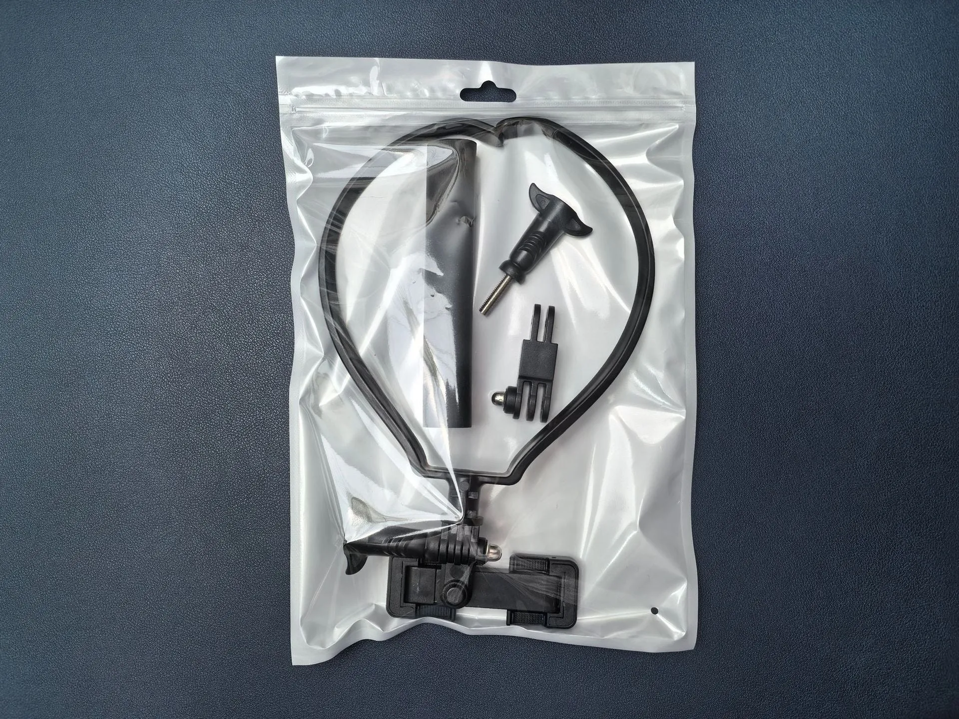 Black plastic cell phone neck hanging bracket with anti slip cushion and extension for horizontal vertical shooting