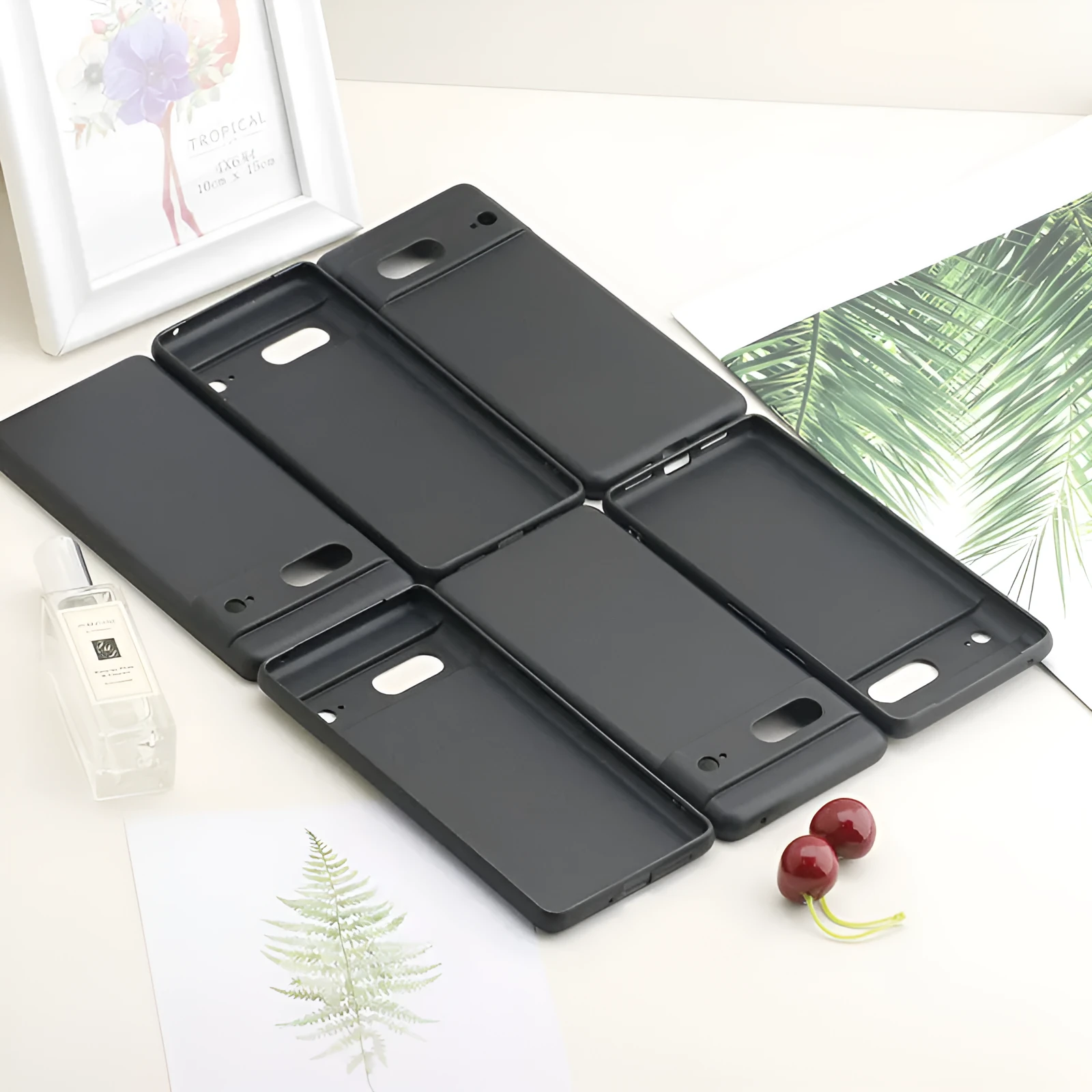 Frosted TPU phone case for Google Pixel, black matte finish with fine holes and drop-resistant material