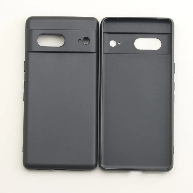 Frosted TPU phone case for Google Pixel, black matte finish with fine holes and drop-resistant material