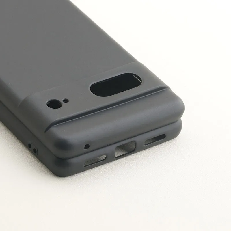Frosted TPU phone case for Google Pixel, black matte finish with fine holes and drop-resistant material