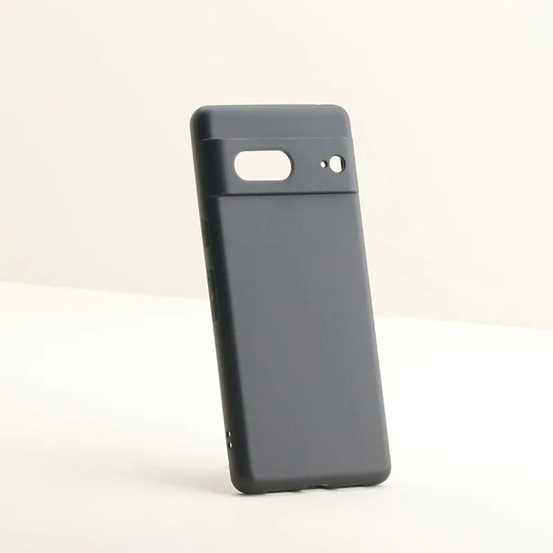 Frosted TPU phone case for Google Pixel, black matte finish with fine holes and drop-resistant material