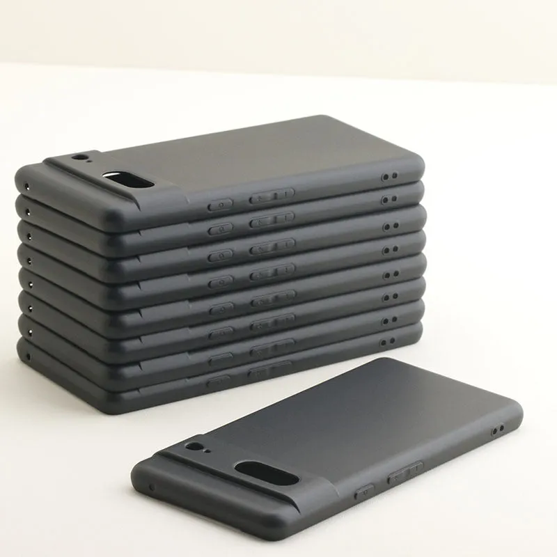 Frosted TPU phone case for Google Pixel, black matte finish with fine holes and drop-resistant material